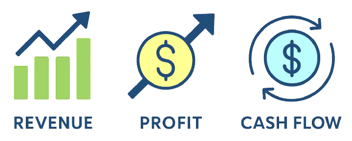 Revenue, Profits, Cash Flow
